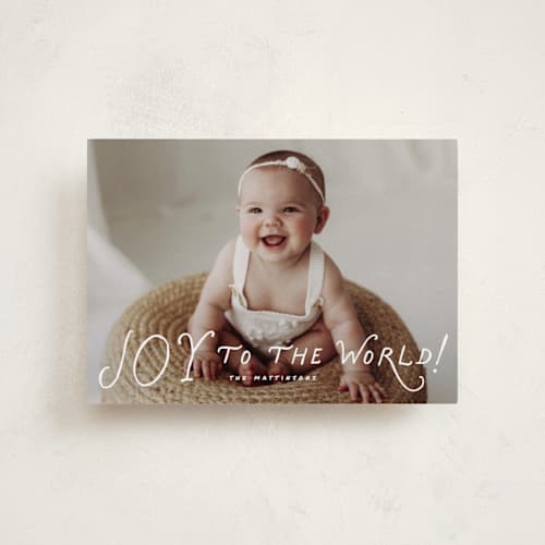 This is a snow petite holiday cards with standard by Everett Paper Goods called dolce printing on recycled smooth signature in petite