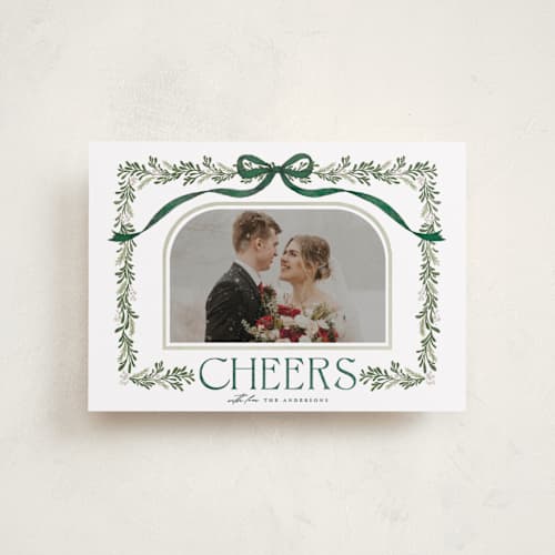 This is a leaf petite holiday cards with standard by BR Designs called joyful-bow printing on recycled smooth signature in petite