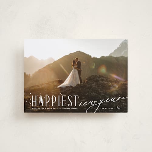 This is a frost petite holiday cards with standard by Anastasia Makarova called so merrier together printing on recycled smooth signature in petite