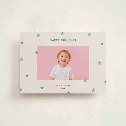 This is a frost petite holiday cards with standard by Kercia Jane called tiny star confetti printing on recycled smooth signature in petite