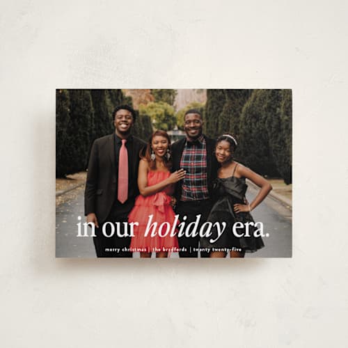 This is a snow petite holiday cards with standard by Angela Marzuki called holiday era printing on recycled smooth signature in petite