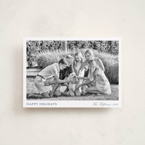 This is a lake petite holiday cards with standard by Annie Shapiro called primrose printing on recycled smooth signature in petite