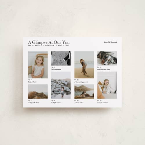 This is a pepper petite holiday cards with standard by Bramble Studio called a glimpsed year printing on recycled smooth signature in petite