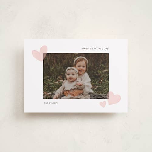 This is a winter rose valentines day with standard by Creo Study called painterly hearts printing on recycled smooth signature in petite