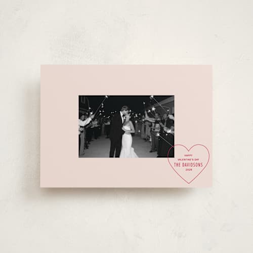 This is a blush valentines day with standard by Baumbirdy called stamp printing on recycled smooth signature in petite