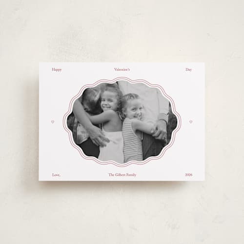 This is a snow valentines day with standard by Danielle Nakashima called modern squiggle frame printing on recycled smooth signature in petite