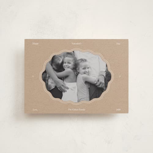 This is a wood valentines day with standard by Danielle Nakashima called modern squiggle frame printing on recycled smooth signature in petite