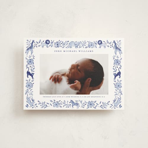 This is a ink petite birth announcements with standard by Sarah Knight called wild one printing on signature in petite