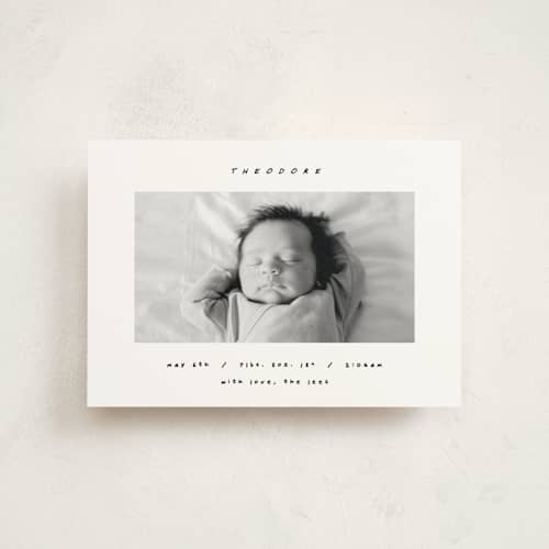 This is a snow petite birth announcements with standard by AK Graphics called pano printing on signature in petite