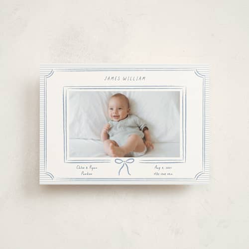 This is a sea birth announcement postcards with standard by Elly called a little dream printing on signature in postcard