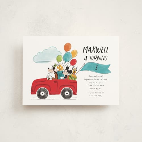 This is a teal petite kids birthday invitations with standard by JeAnna Casper called a goofy birthday printing on signature in petite