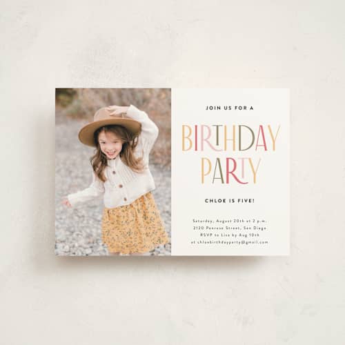This is a candy kids birthday invitations with standard by Iveta Angelova called happy birthday printing on signature in postcard