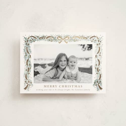 This is a snowflake christmas postcards with foil pressed by Petra Kern called timeless printing on signature in postcard
