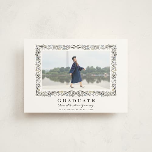 This is a ink graduation announcements with standard by Petra Kern called floristica printing on signature in petite