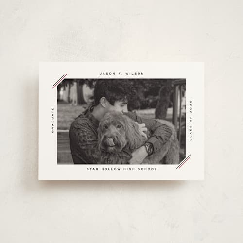 This is a coal graduation announcements with standard by Claudia Orengo called color stripes printing on signature in petite