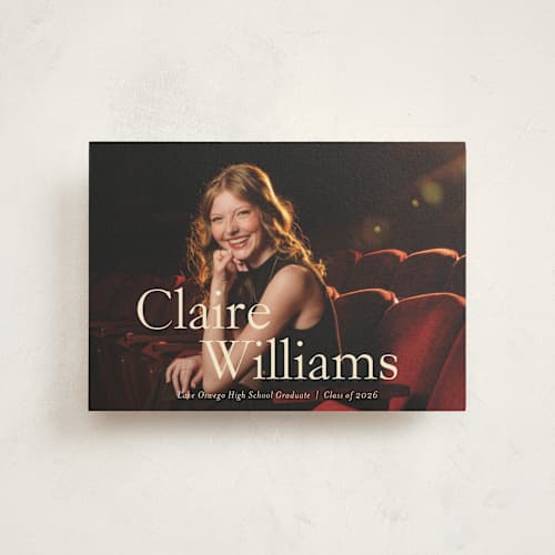 This is a milk graduation announcements with standard by Ani Somi called california printing on signature in postcard