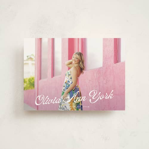 This is a diamond graduation announcements with standard by Julie Ley called modern retro printing on signature in postcard