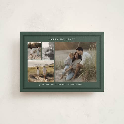 This is a forest petite holiday cards with standard by Stacey Meacham called classic dots printing on signature in petite