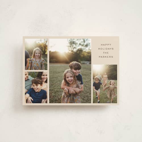 This is a eggnog petite holiday cards with standard by Angela Thompson called favorite four printing on signature in petite