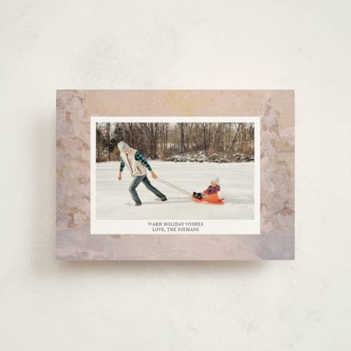 This is a gingerbread petite holiday cards with standard by Lindsay Megahed called winter wishes printing on signature in petite