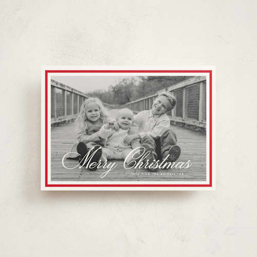 This is a berry petite holiday cards with standard by Kelly Schmidt called minimalist border printing on signature in petite