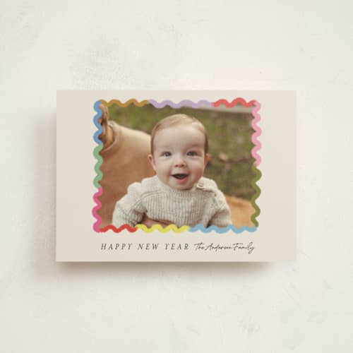 This is a jubilee petite holiday cards with standard by Kercia Jane called colorful beginnings printing on signature in petite
