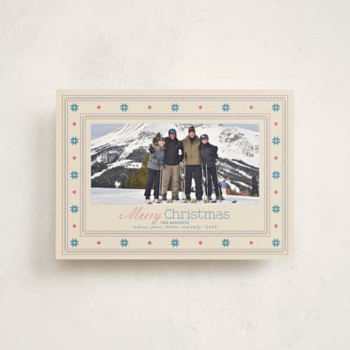 This is a ice petite holiday cards with standard by Erika Firm called saint moritz printing on signature in petite