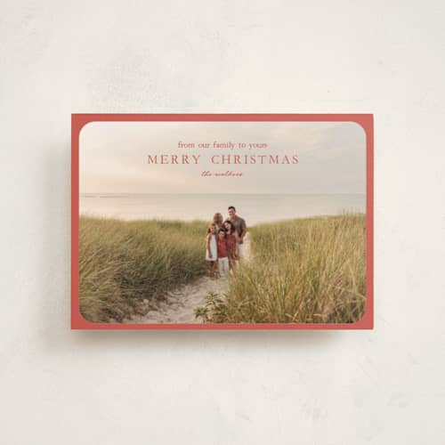 This is a holly berry petite holiday cards with standard by Kasia Labocki called family greeting printing on signature in petite