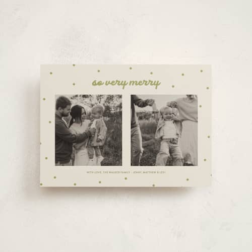 This is a fir petite holiday cards with standard by Kasia Labocki called ember printing on signature in petite