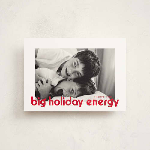 This is a cherry petite holiday cards with standard by Annie Holmquist called big holiday printing on signature in petite