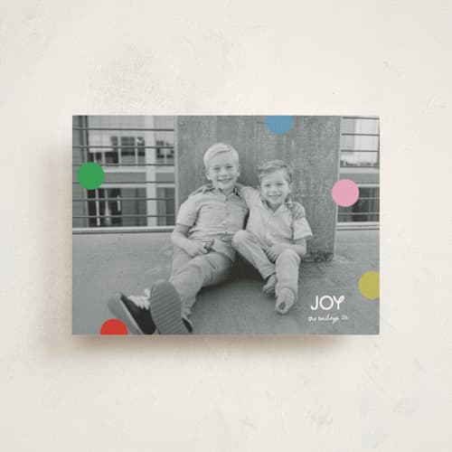 This is a gumdrop petite holiday cards with standard by Morgan Kendall called joie de vivre printing on signature in petite