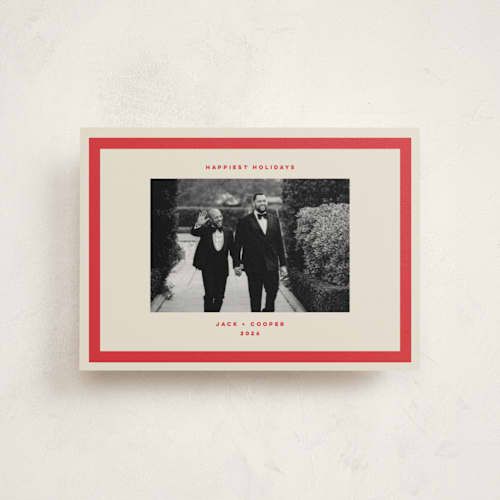 This is a santa suit petite holiday cards with standard by Kristie Kern called cooper printing on signature in petite