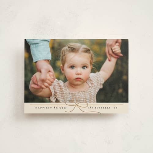 This is a eggnog christmas postcards with standard by Erica Krystek called petite bow printing on signature in postcard