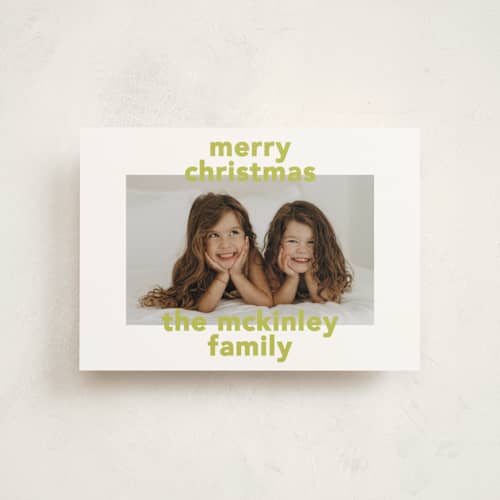 This is a citrine christmas postcards with standard by Kelly Watkins called bold name printing on signature in postcard