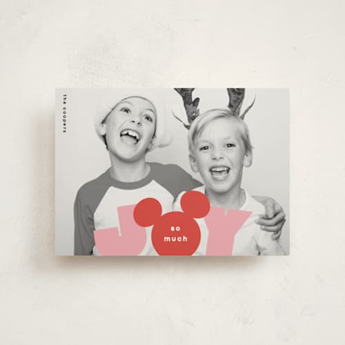 This is a cranberry christmas postcards with standard by Lori Wemple called disney holiday joy printing on signature in postcard