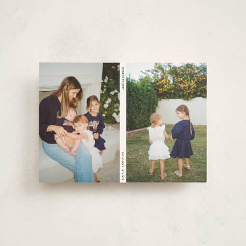 This is a snow christmas postcards with standard by Lindsay Megahed called times two printing on signature in postcard