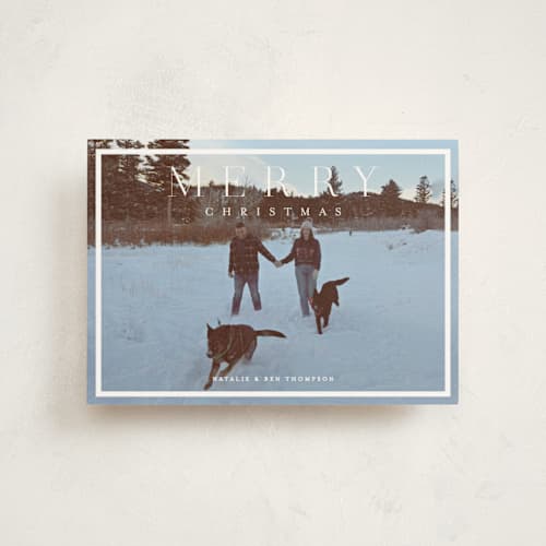 This is a snow christmas postcards with standard by Amy Kross called bridges printing on signature in postcard