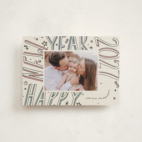 This is a pastel christmas postcards with standard by letterfix called all fun printing on signature in postcard