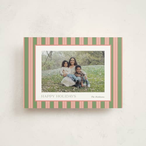 This is a azalea christmas postcards with standard by Cindy Reynolds called southern stripes printing on signature in postcard