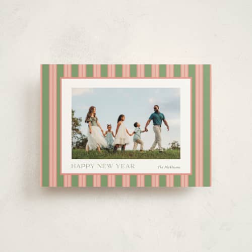 This is a azalea christmas postcards with standard by Cindy Reynolds called southern stripes printing on signature in postcard