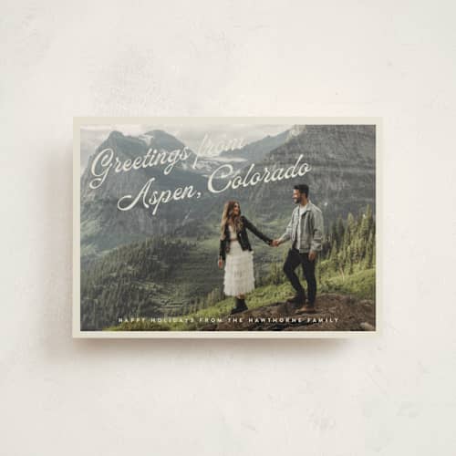 This is a eggnog christmas postcards with standard by Randi Cirelli called globetrotting greetings printing on signature in postcard