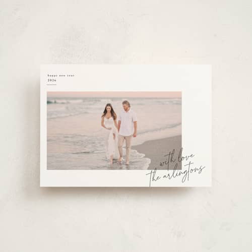 This is a coal christmas postcards with standard by Kelly Schmidt called minimalist signature printing on signature in postcard