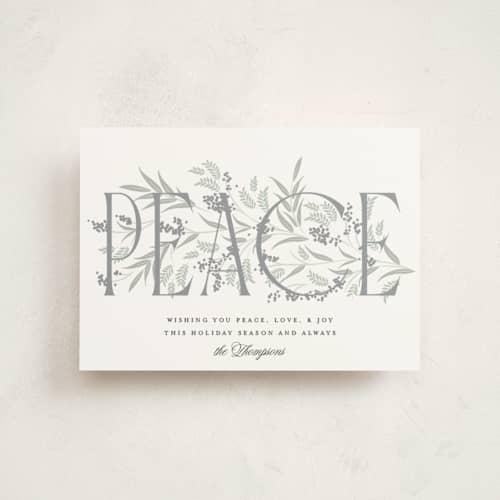 This is a snow christmas postcards with standard by Robert and Stella called entwined peace printing on signature in postcard