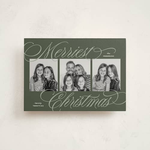 This is a forest christmas postcards with standard by Jackie Crawford called classical trio printing on signature in postcard