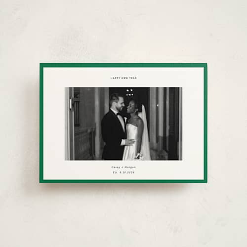 This is a pine christmas postcards with standard by Wendy Chung called classic border printing on signature in postcard