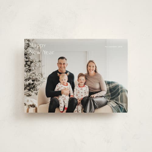 This is a cotton christmas postcards with standard by Stacey Meacham called minimalist corner printing on signature in postcard