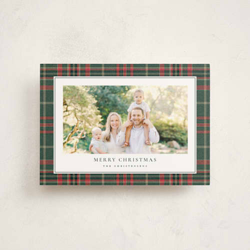 This is a flannel christmas postcards with standard by Wildfield Paper Co called apres ski printing on signature in postcard