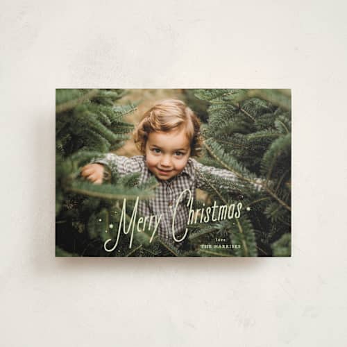 This is a pistachio christmas postcards with standard by Kate Ahn called cafe printing on signature in postcard