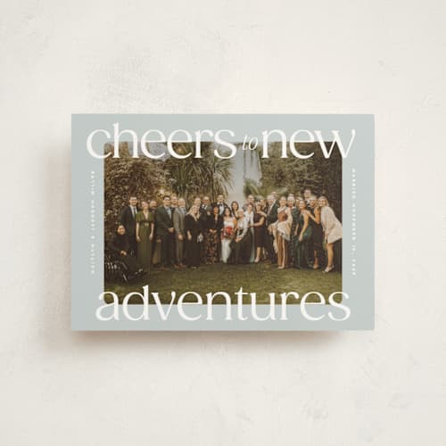 This is a ice christmas postcards with standard by Owl and Toad called cheers to new printing on signature in postcard