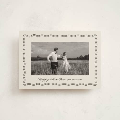 This is a eggnog christmas postcards with standard by Brianne Larsen called wavy vintage printing on signature in postcard